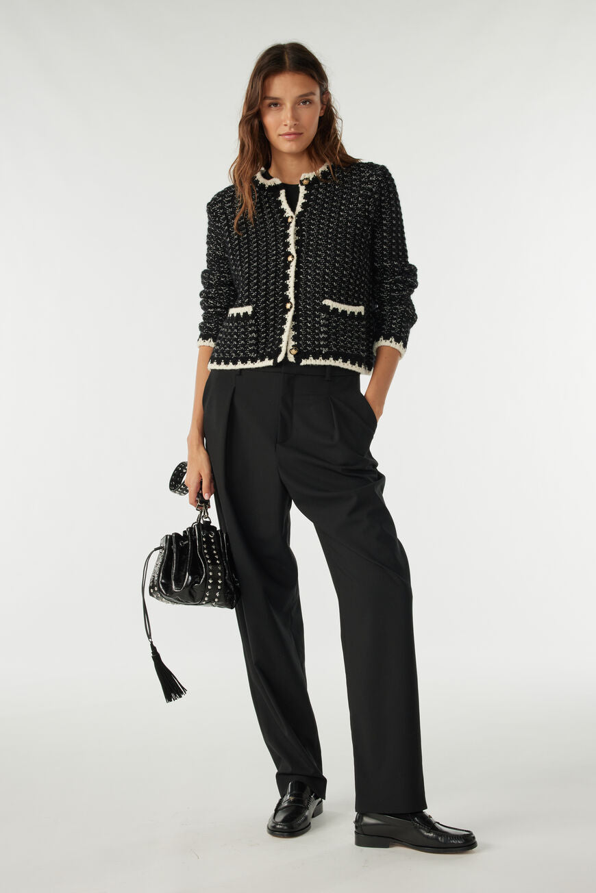 Bill Long-Sleeved Cardigan. Noir