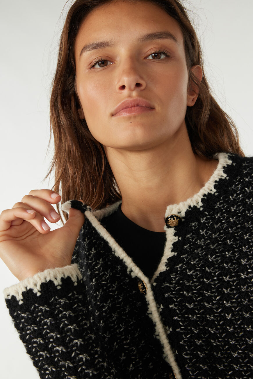 Bill Long-Sleeved Cardigan. Noir