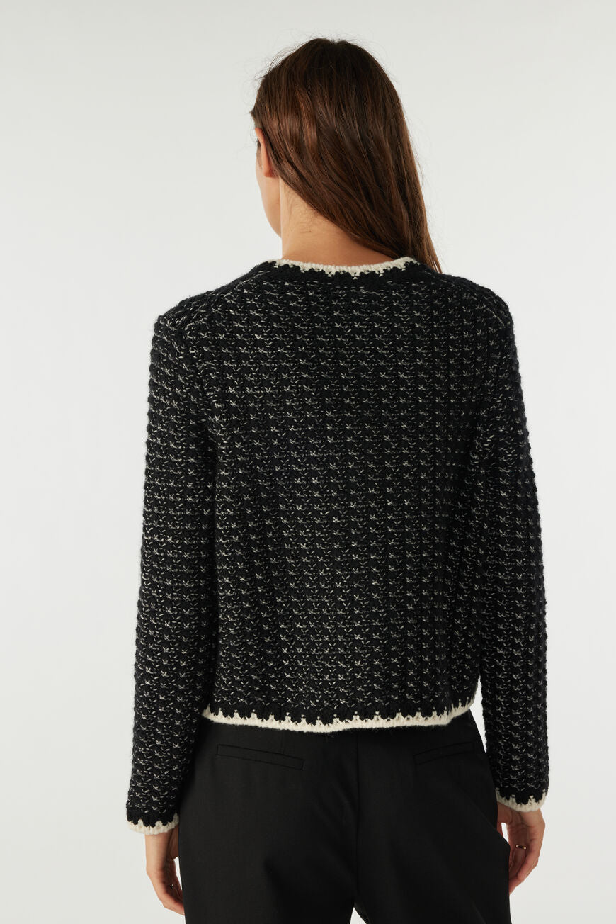 Bill Long-Sleeved Cardigan. Noir