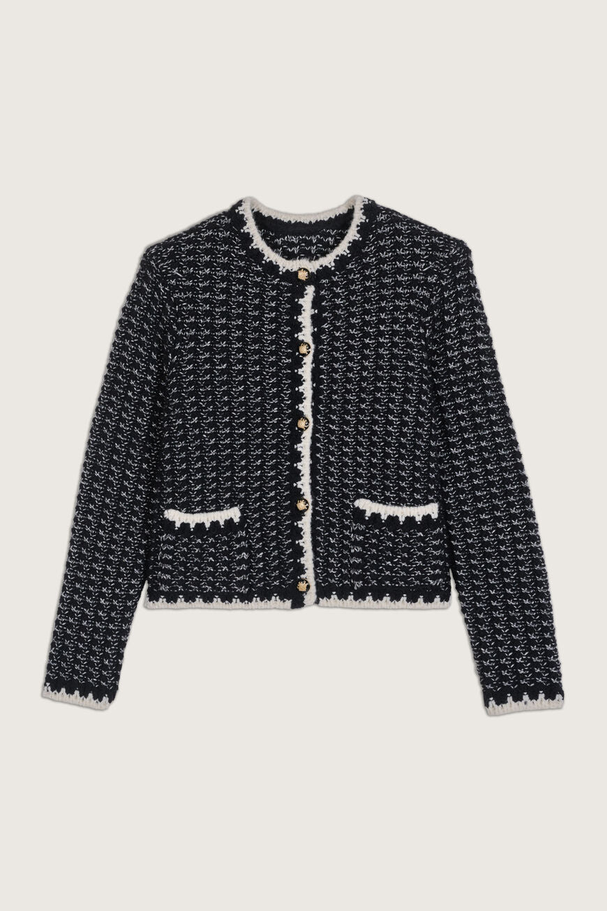 Bill Long-Sleeved Cardigan. Noir