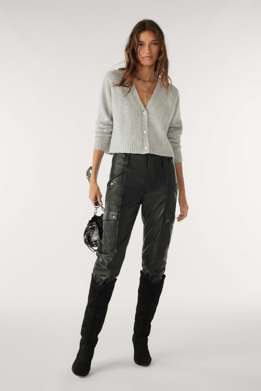 Clapam Long-Sleeved Cardigan. Gris