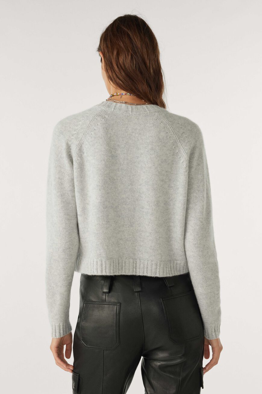 Clapam Long-Sleeved Cardigan. Gris