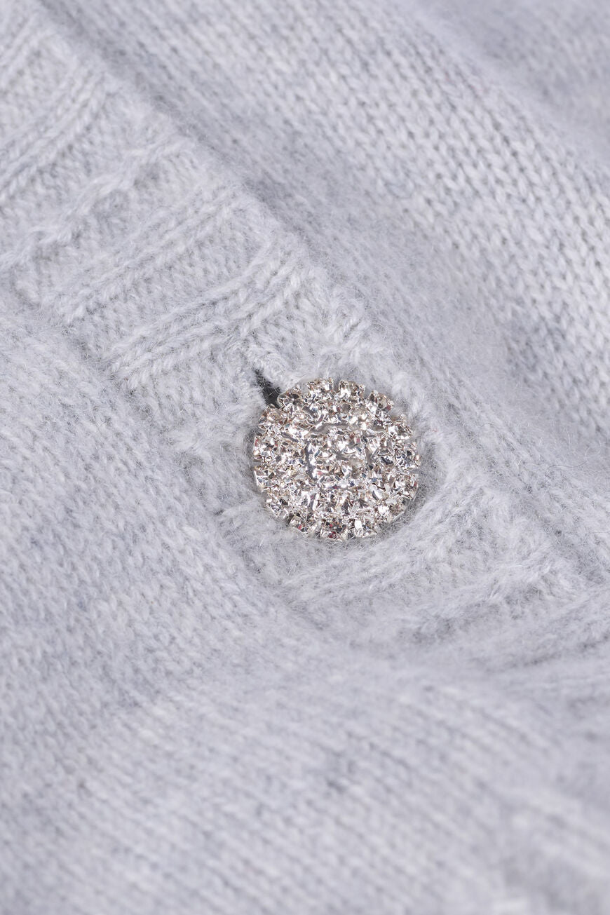 Clapam Long-Sleeved Cardigan. Gris