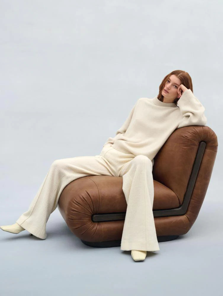 Cashmere Blend Cozy Crewneck in Ivory