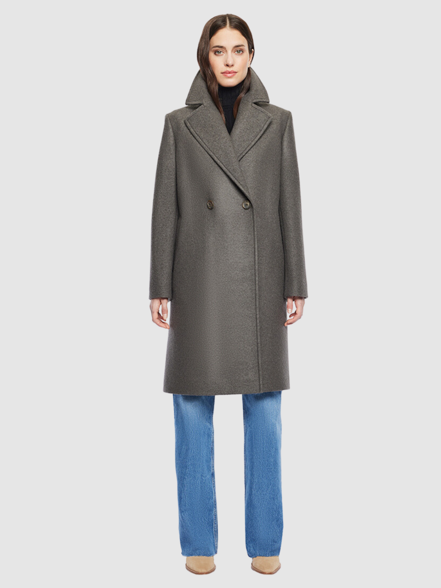 Cashmere Blend Coat in Taupe