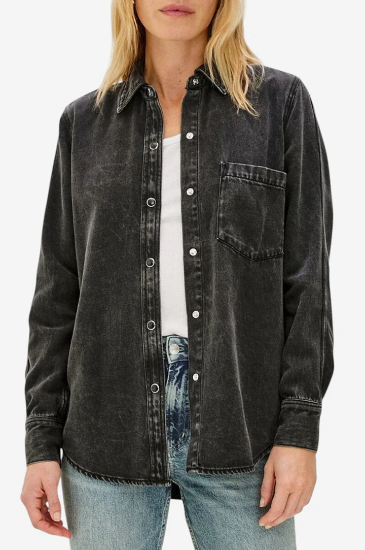 Atticus Shirt in Washed Black