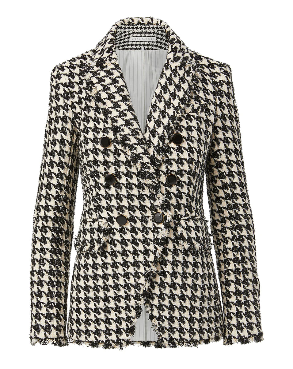 Miller Houndstooth Dickey Jacket in Black and Off-White