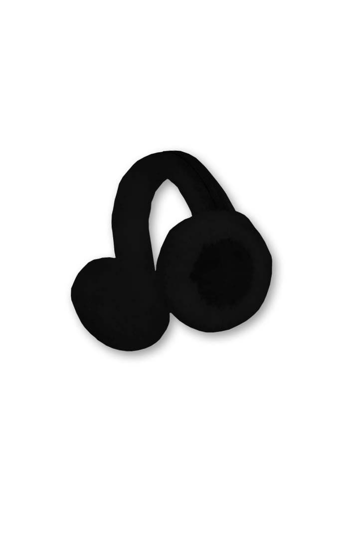 Shearling Earmuff in Jet Black