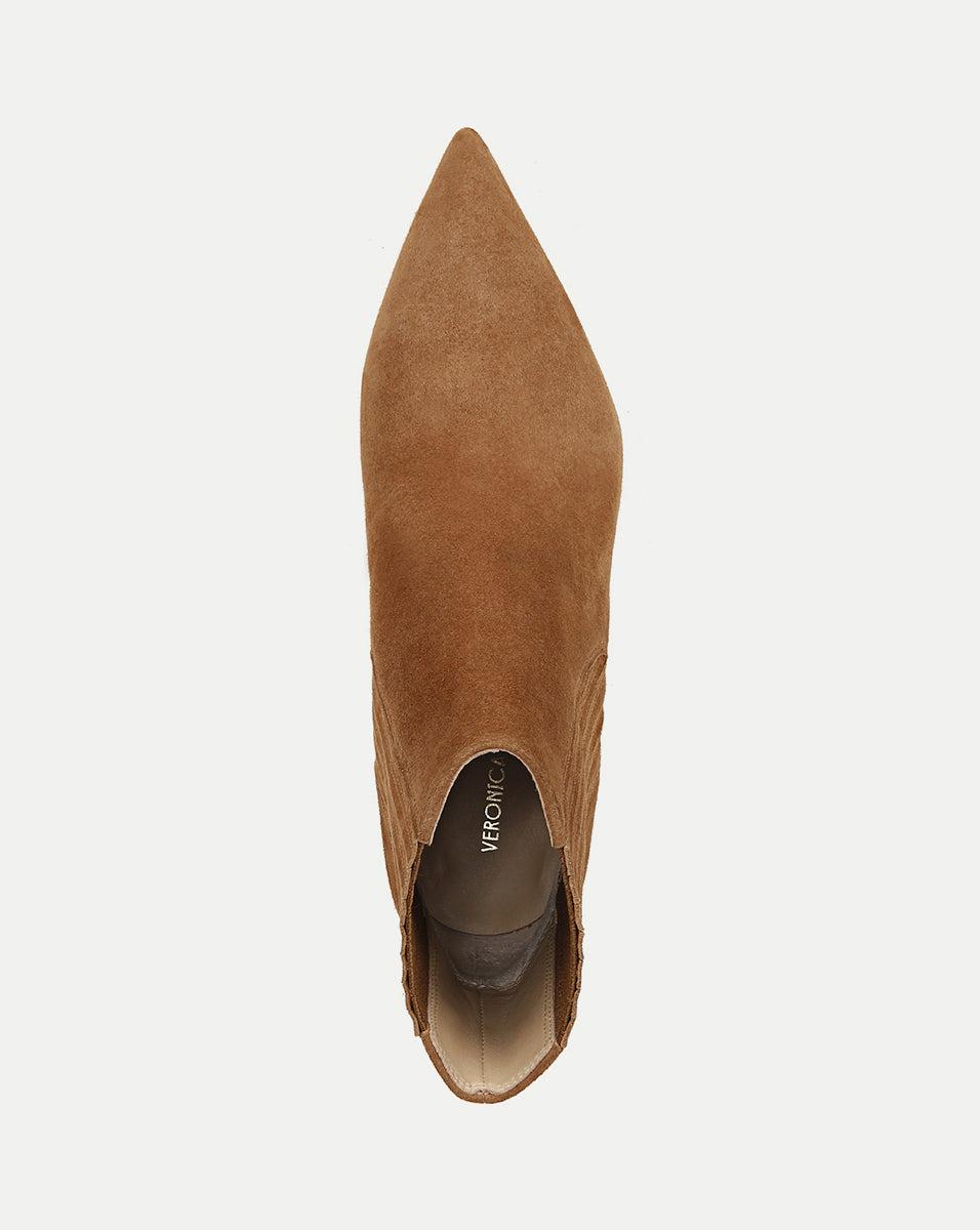 Lisa Suede Mid-Heel Bootie in Hazelwood