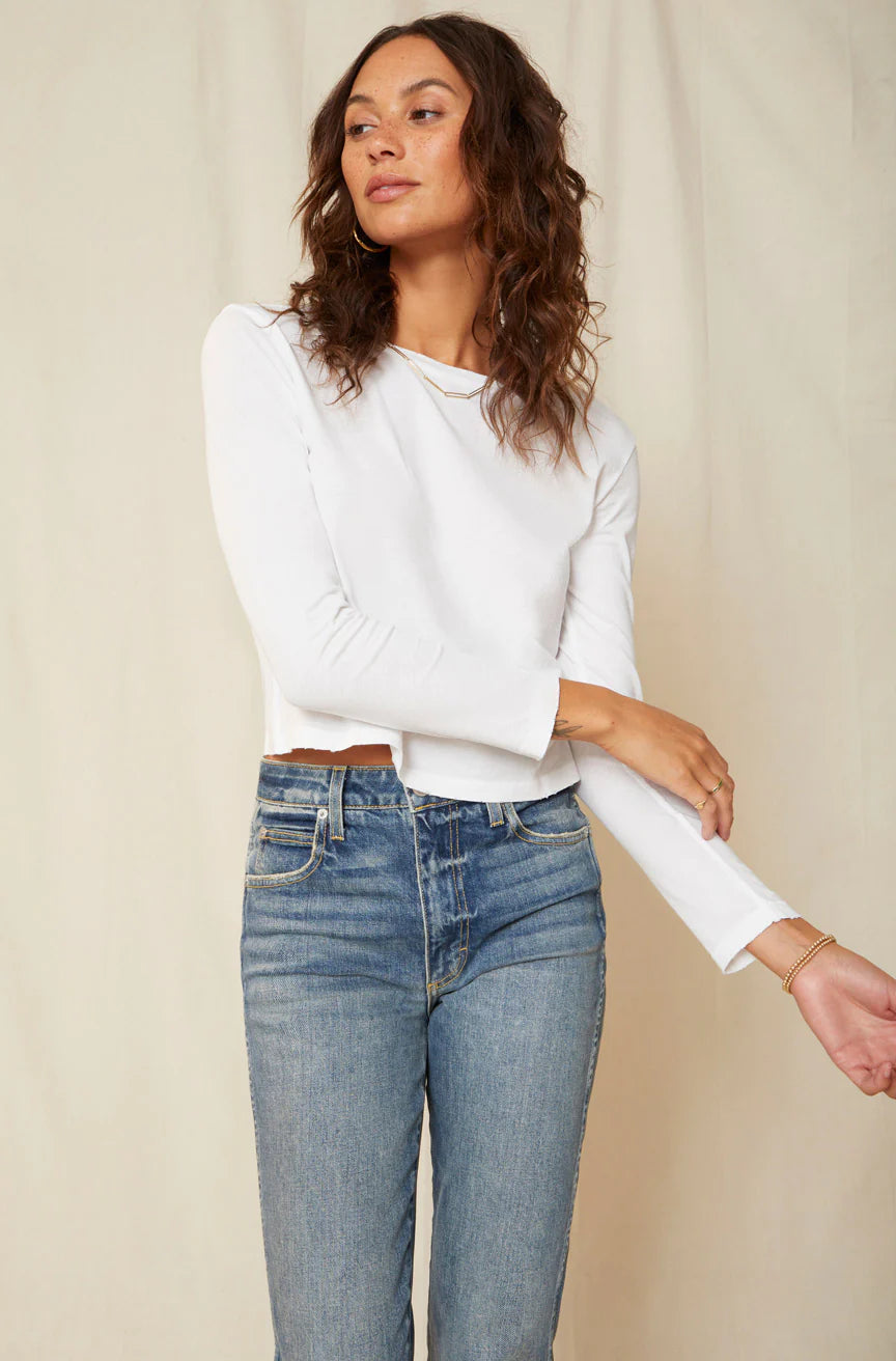 L/S Babe Tee in White