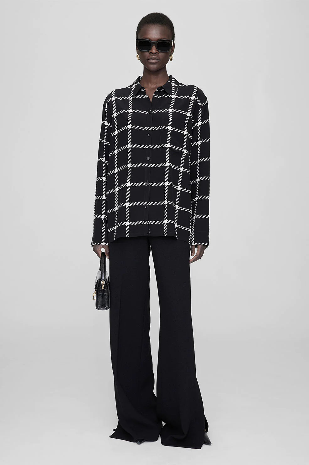 Aspen Shirt in Black and White Plaid