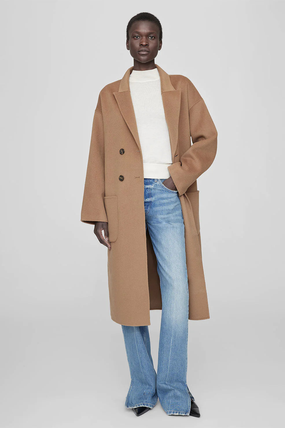 Dylan Coat in Camel Cashmere Blend