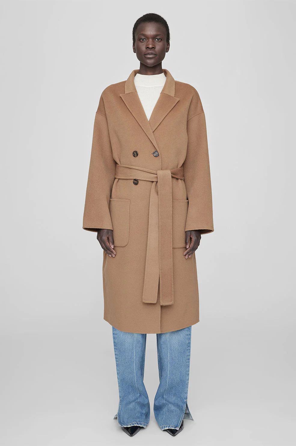 Dylan Coat in Camel Cashmere Blend