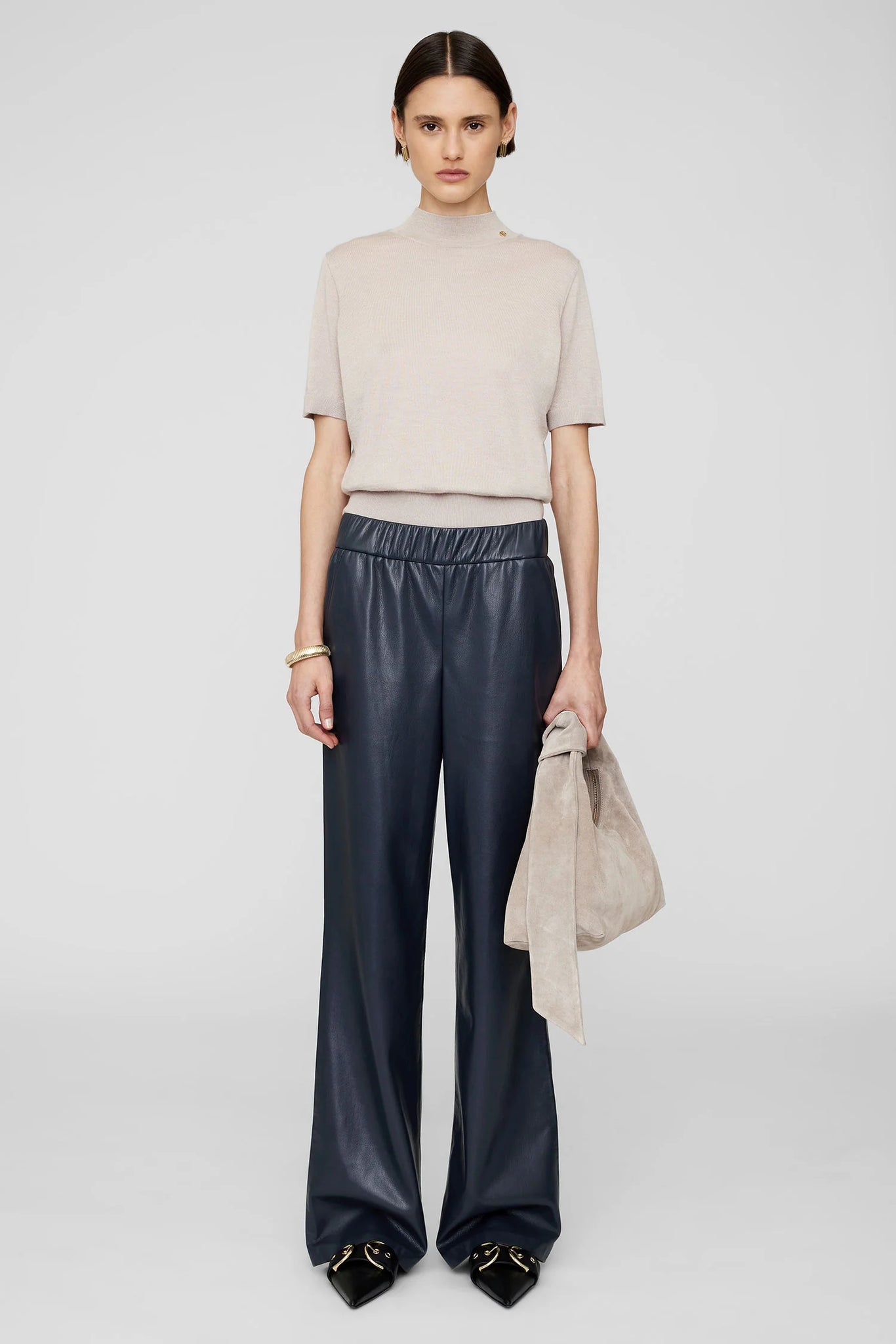 Koa Pant in Navy Vegan Leather