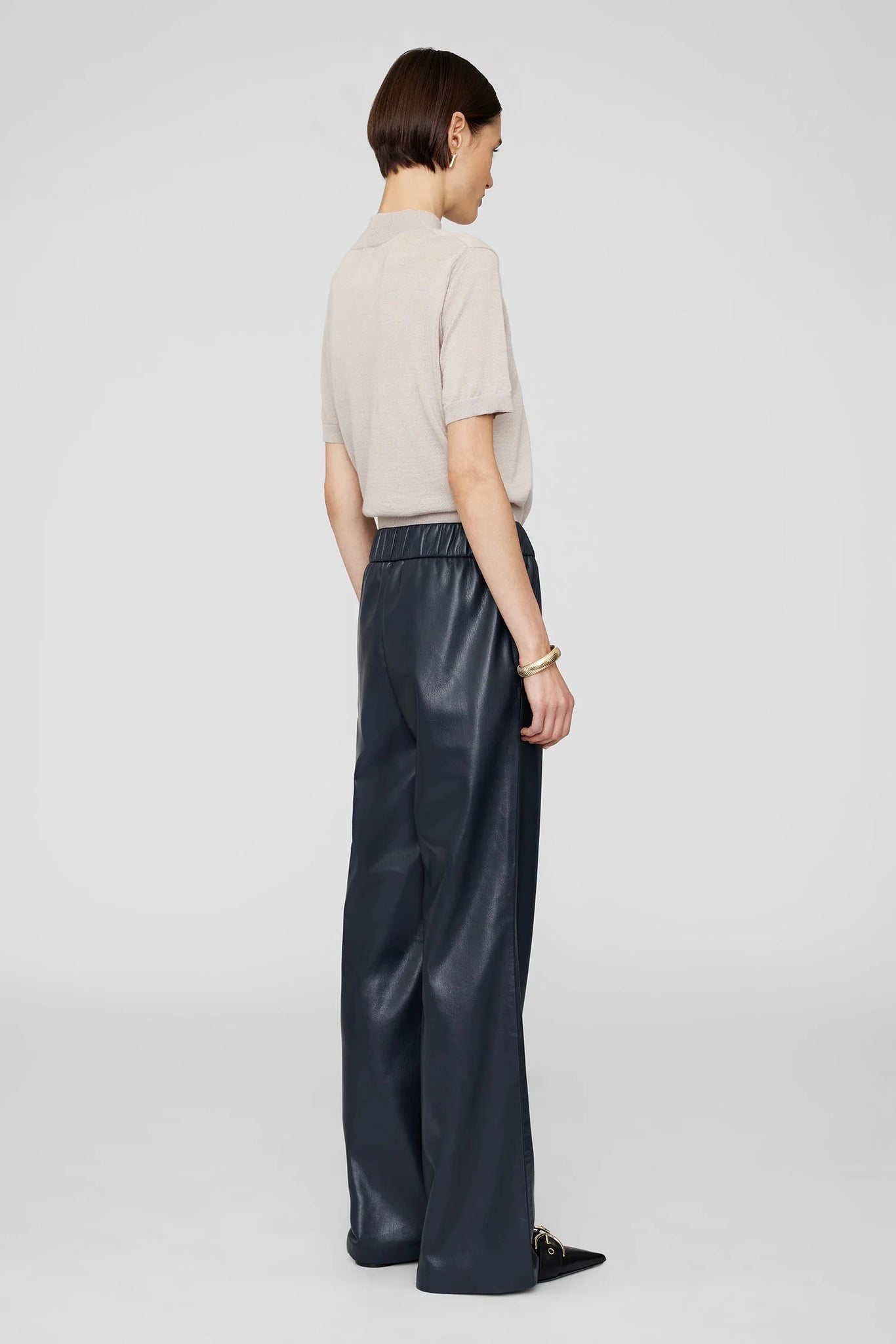 Koa Pant in Navy Vegan Leather