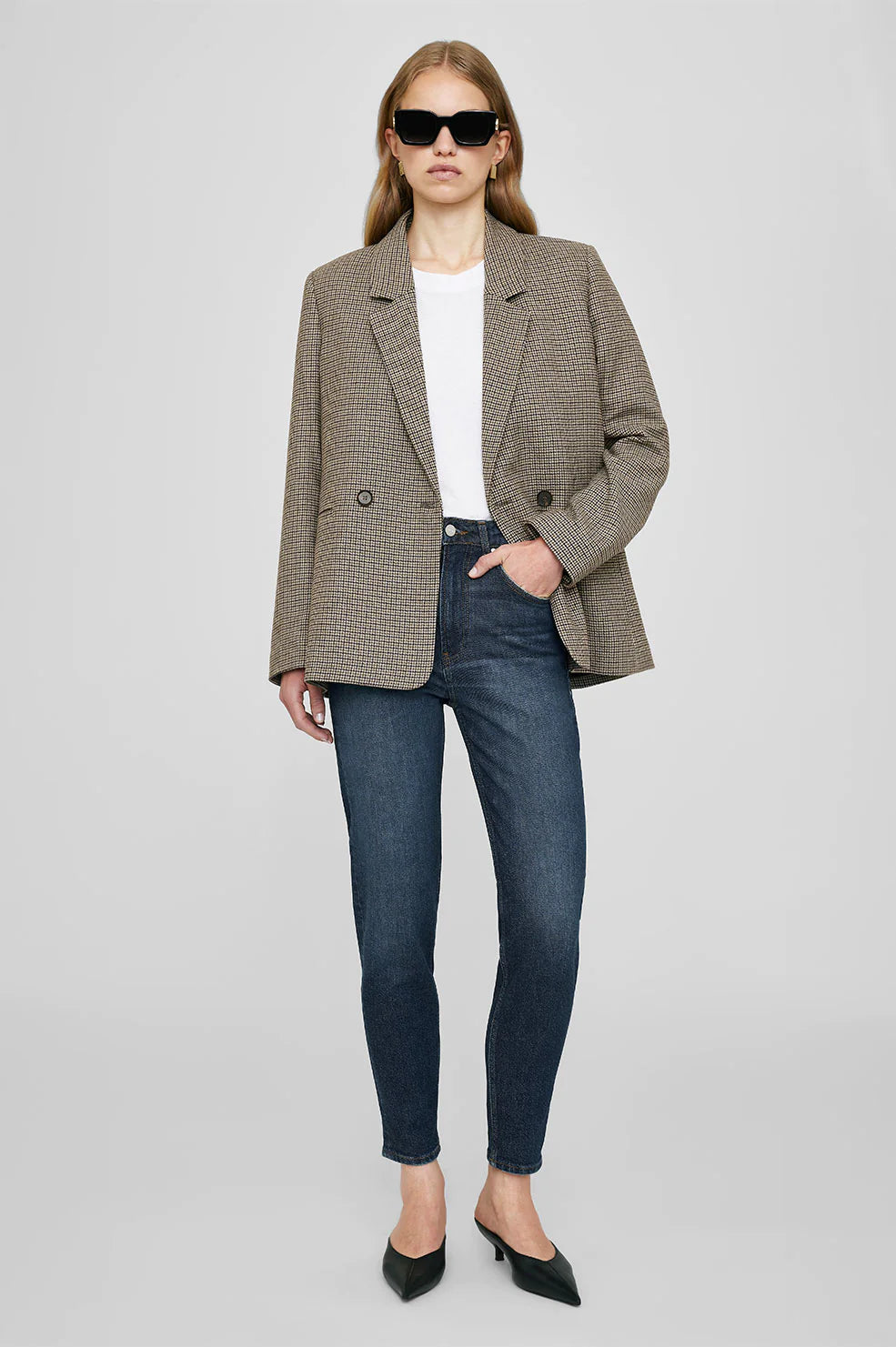 Madeleine Blazer in Mini Houndstooth