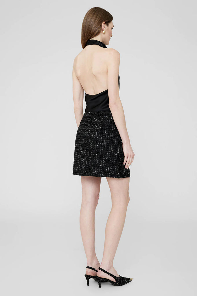 Mateo Skirt in Black and White Tweed