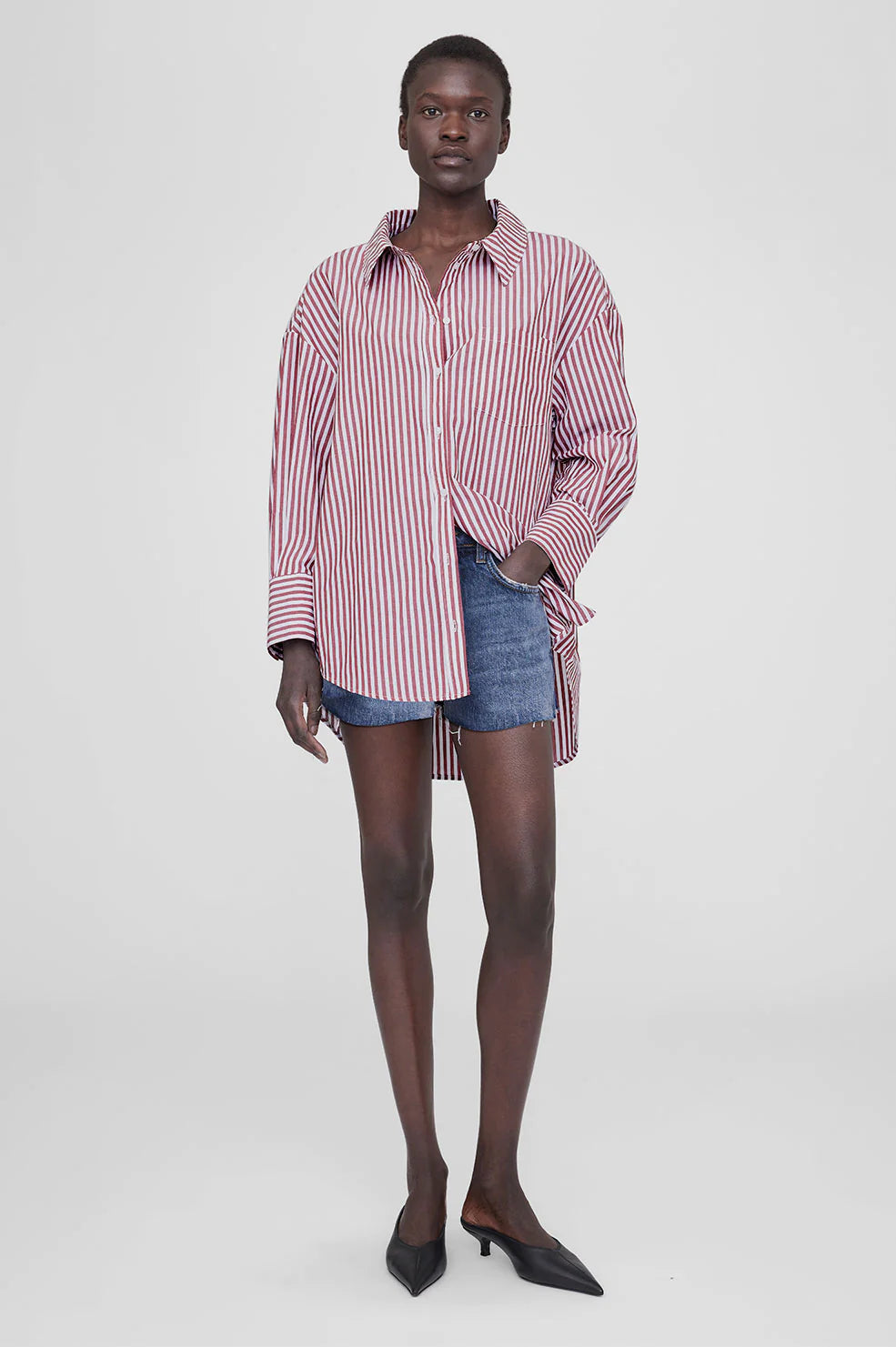 Mika Shirt in Red and White Stripe