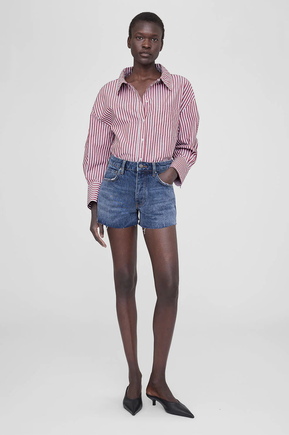 Mika Shirt in Red and White Stripe