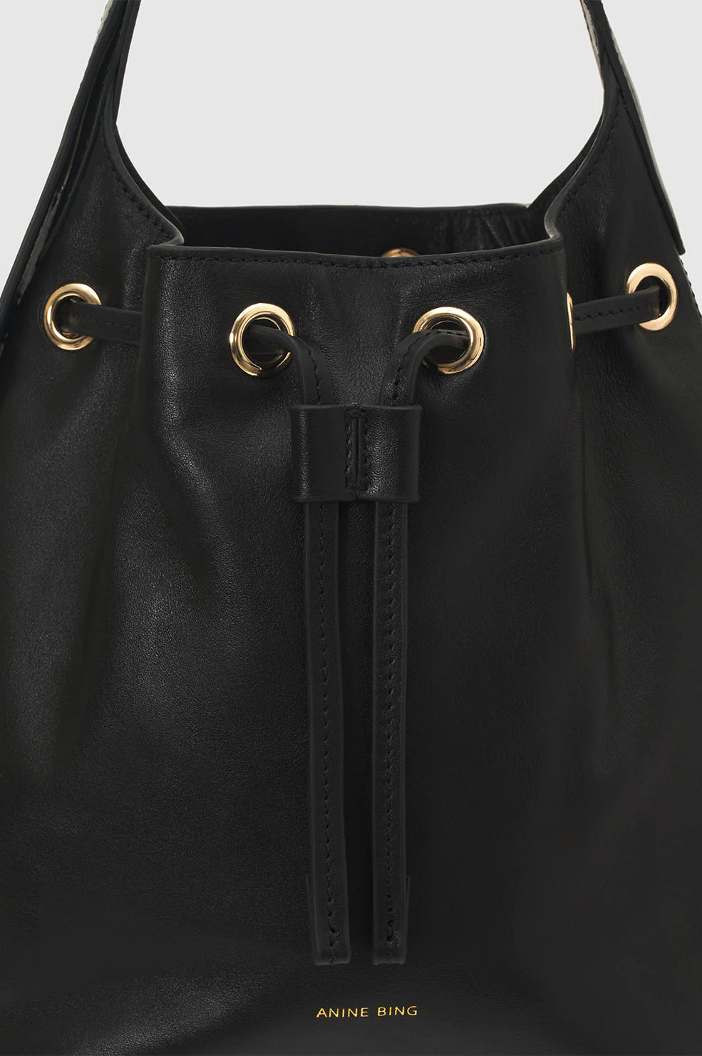 Mini Alana Bucket Bag in Black