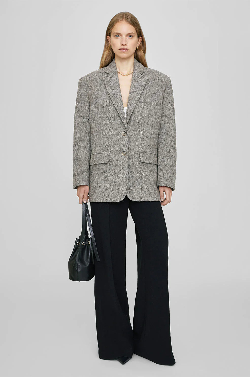 Quinn Blazer in Tan Herringbone
