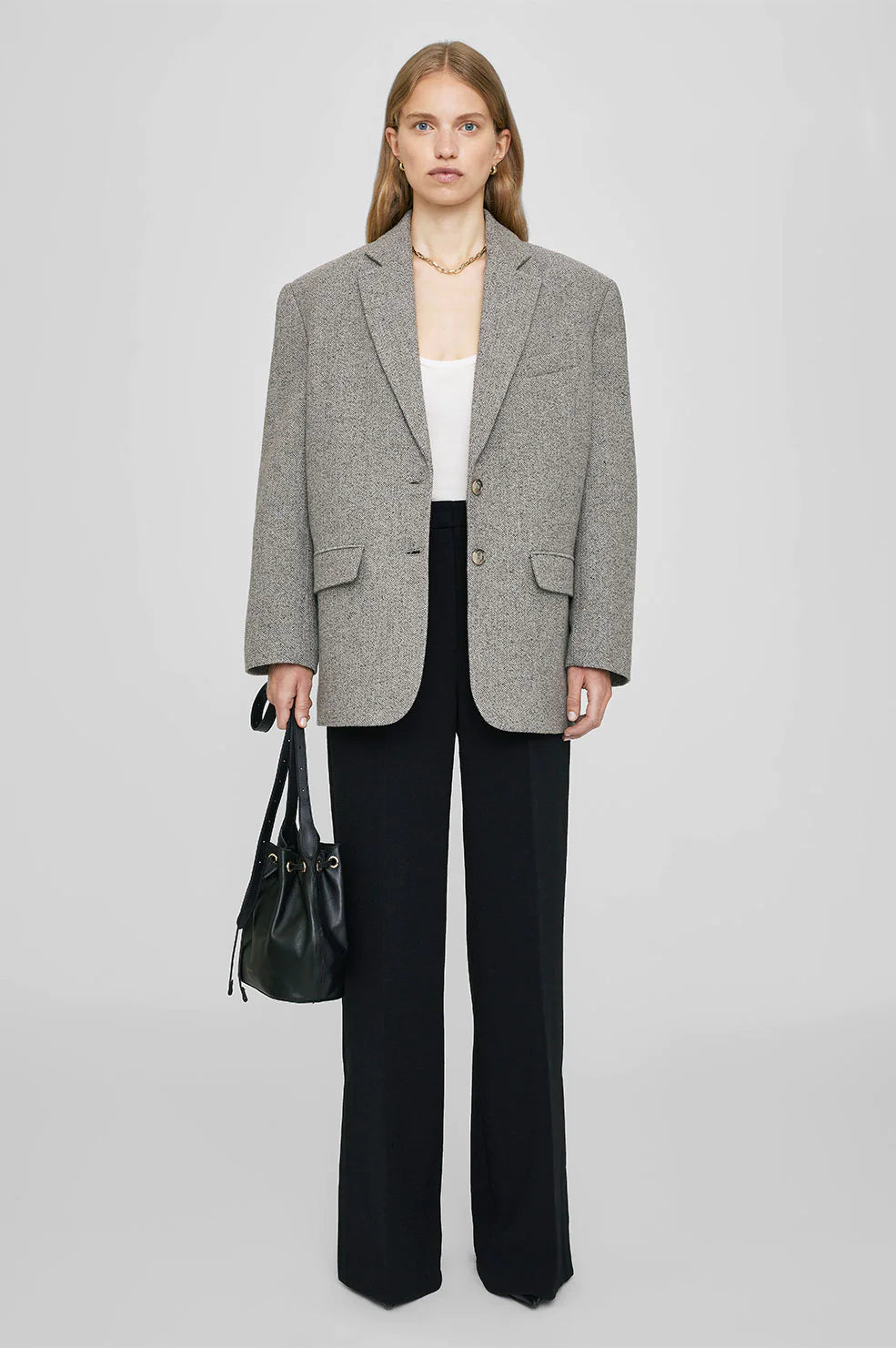 Quinn Blazer in Tan Herringbone