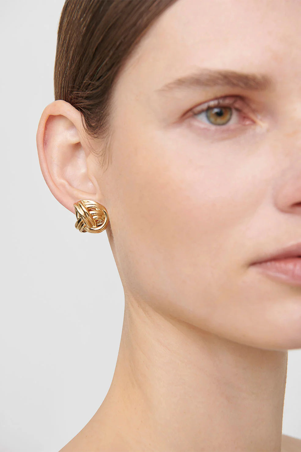 Twist Knot Earrings in Gold