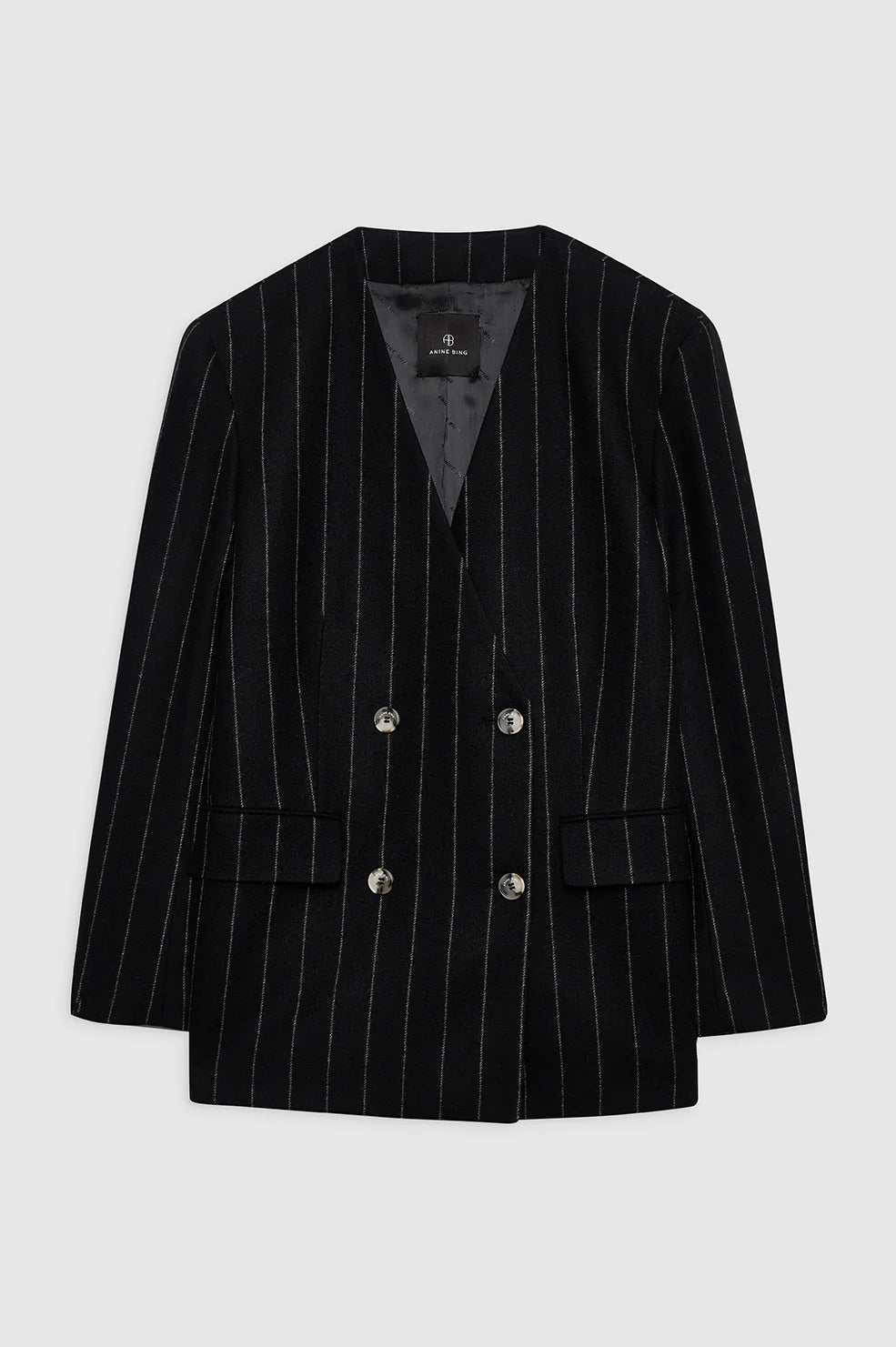 Maron Blazer in Dark Grey Pinstripe