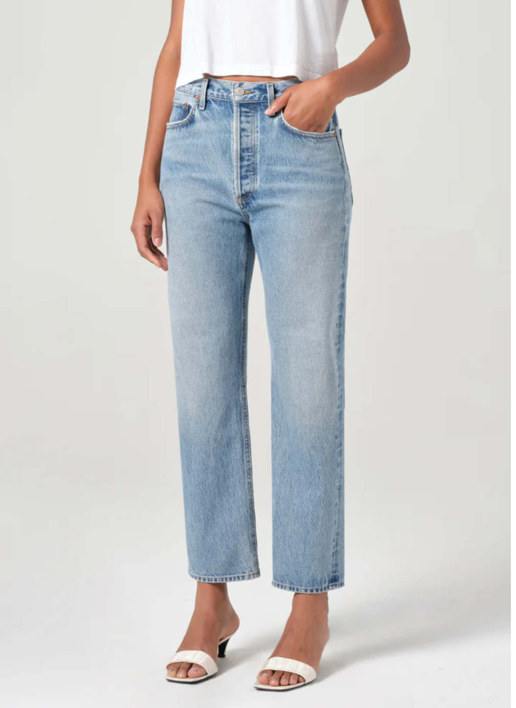90's Pinch Waist Crop in Stage