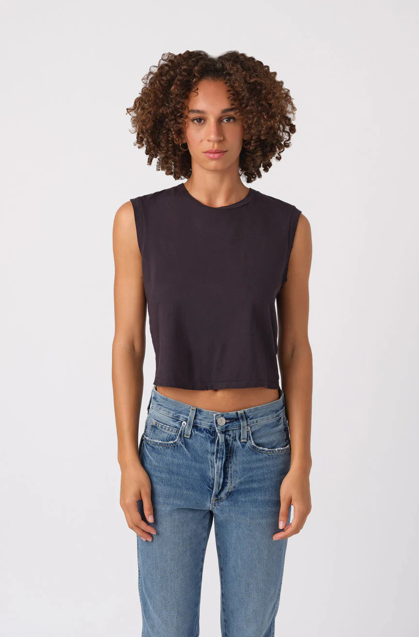 Sleeveless Babe Tee in Vintage Black