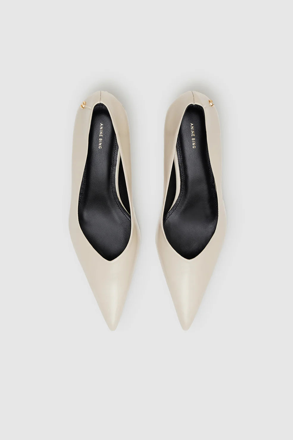 Hilda Pumps in High-Shine Bone