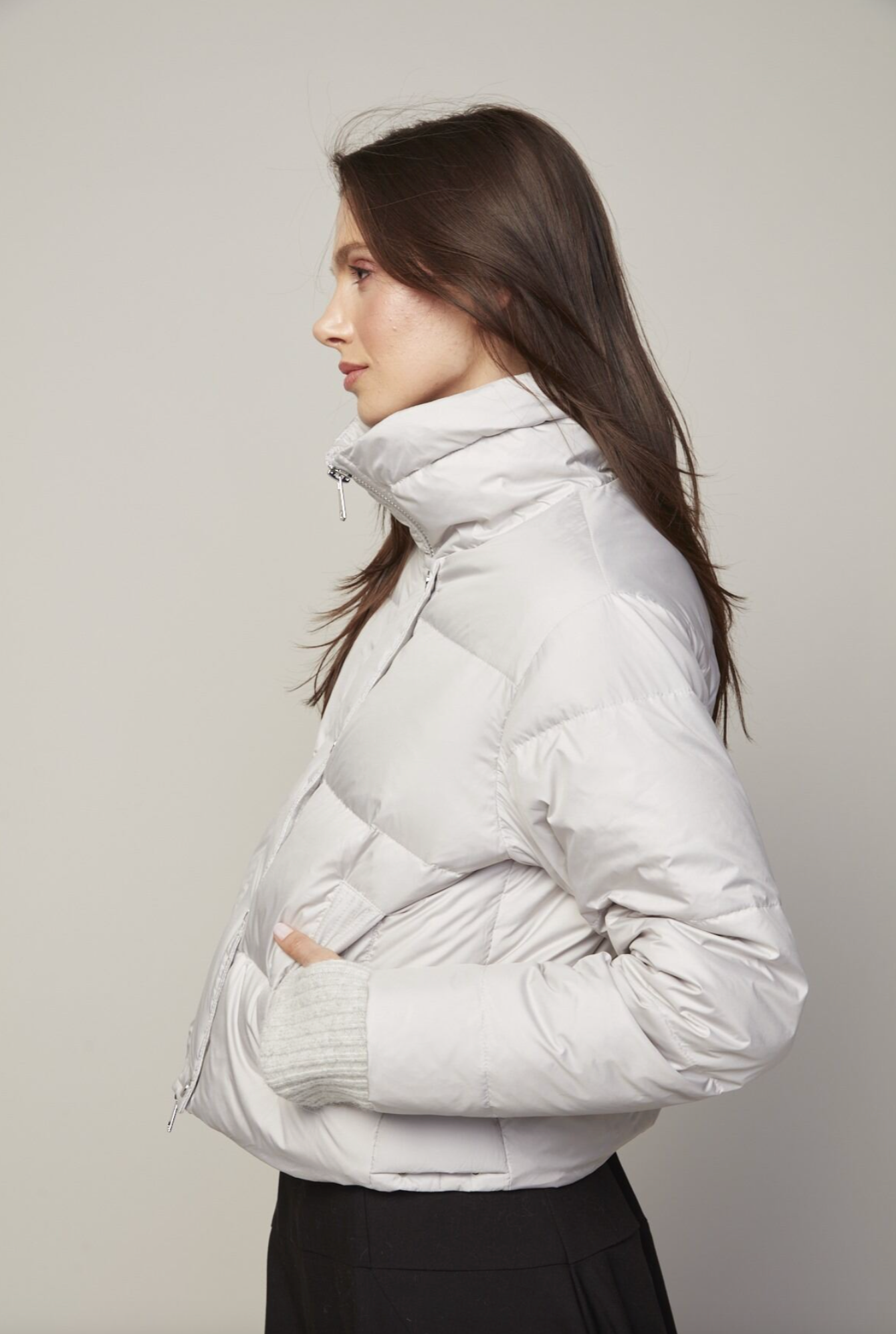 Bailey Down Jacket in Light Grey