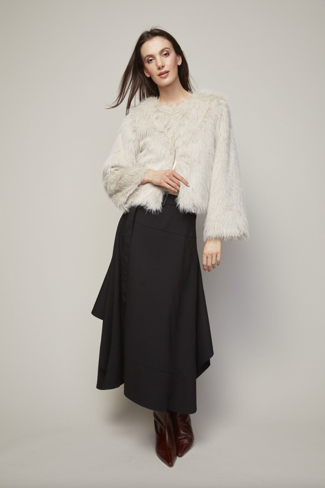 Blaine Faux Fur Jacket in Birch