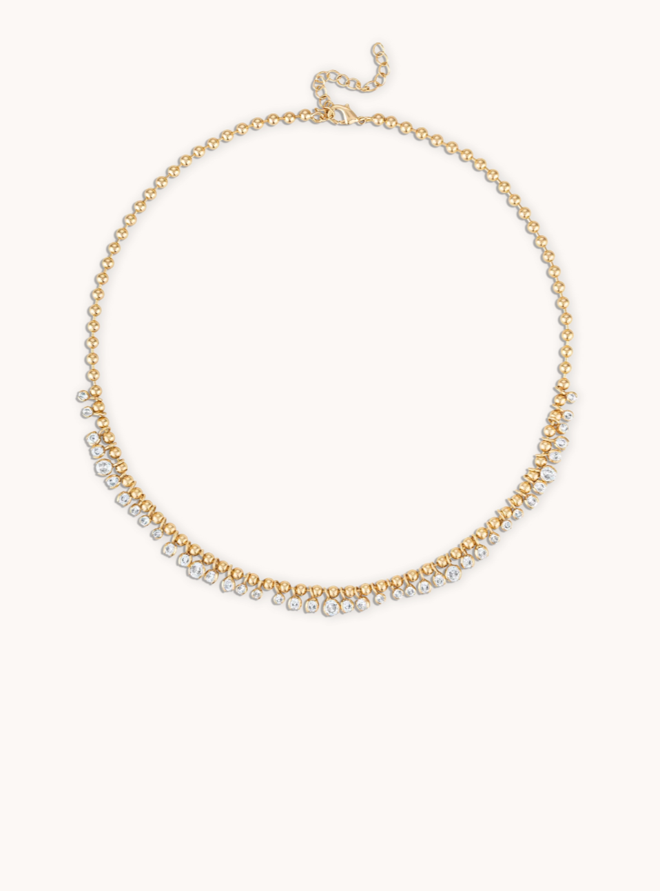 Crystal Drop Necklace in Gold | 15"-17"