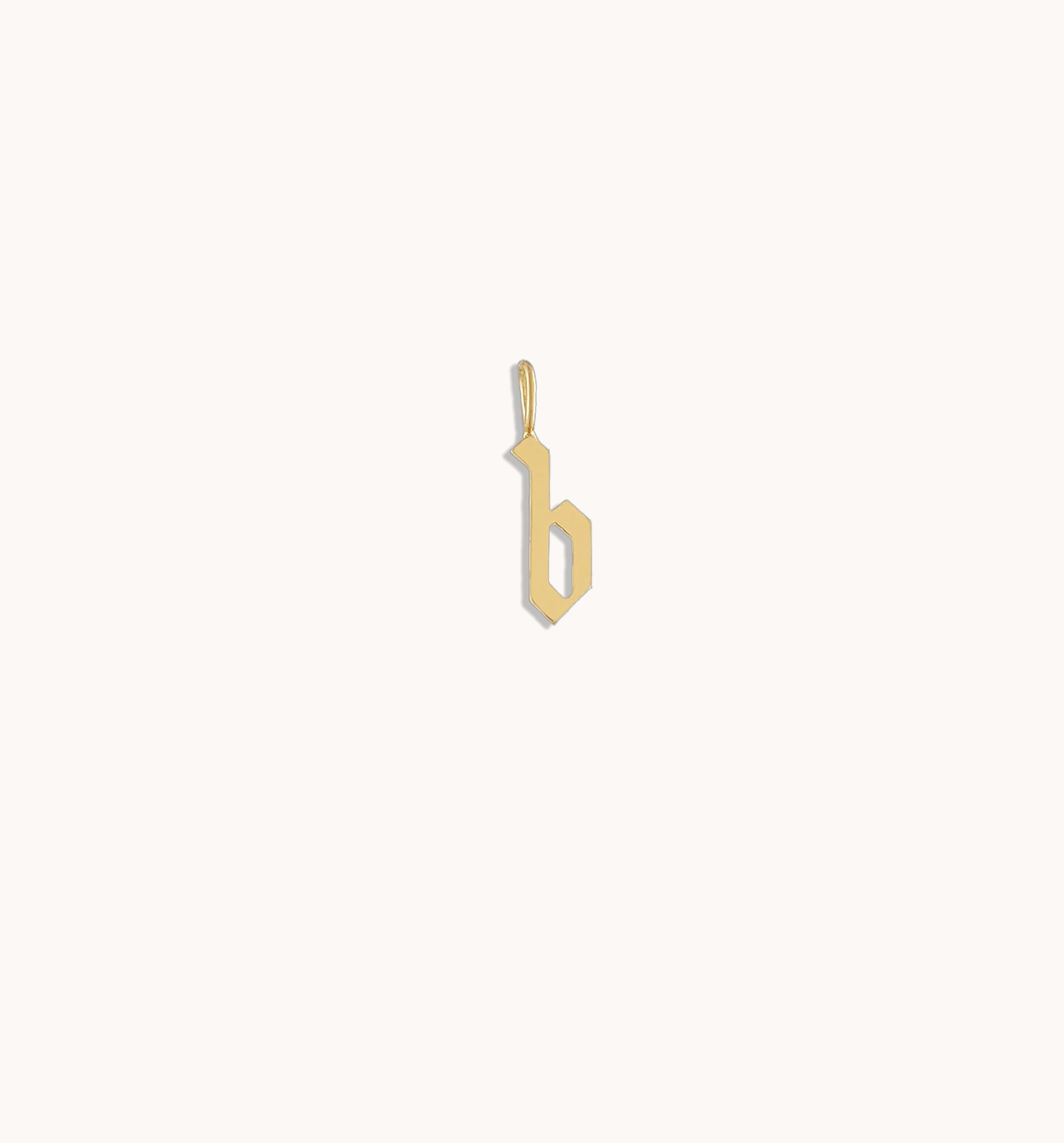 Gothic Letter Charm in Gold