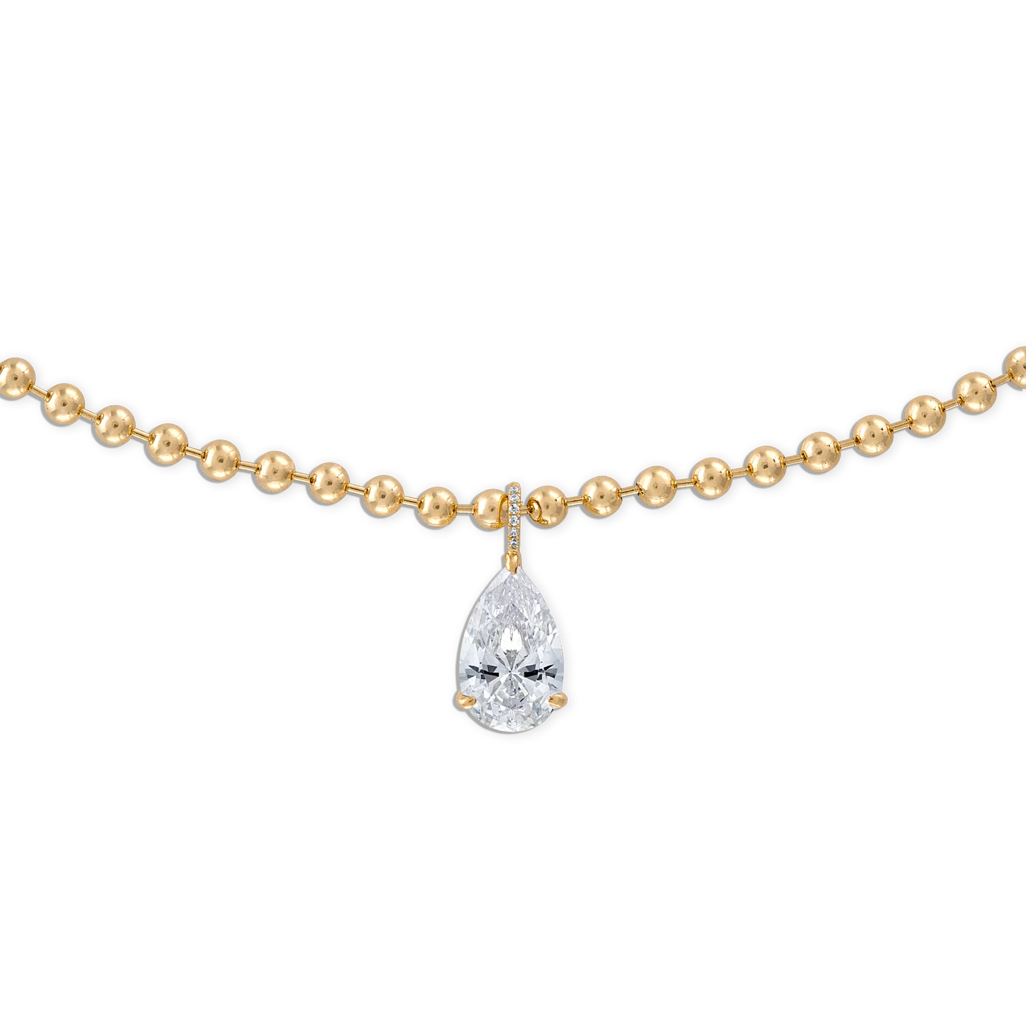 Power Necklace White in Gold | 18"