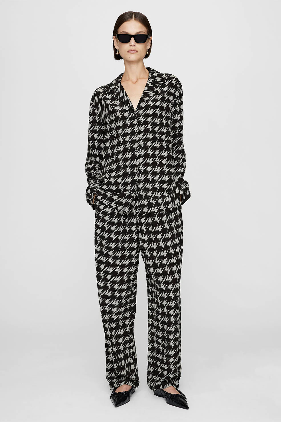 Aiden Shirt in Houndstooth Print