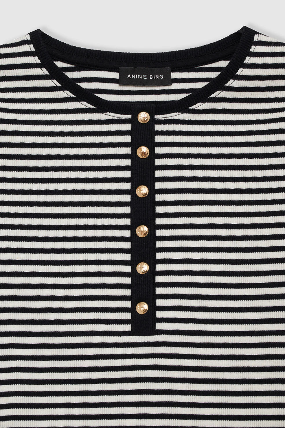 Alessia Tee in Cream and Black Stripe