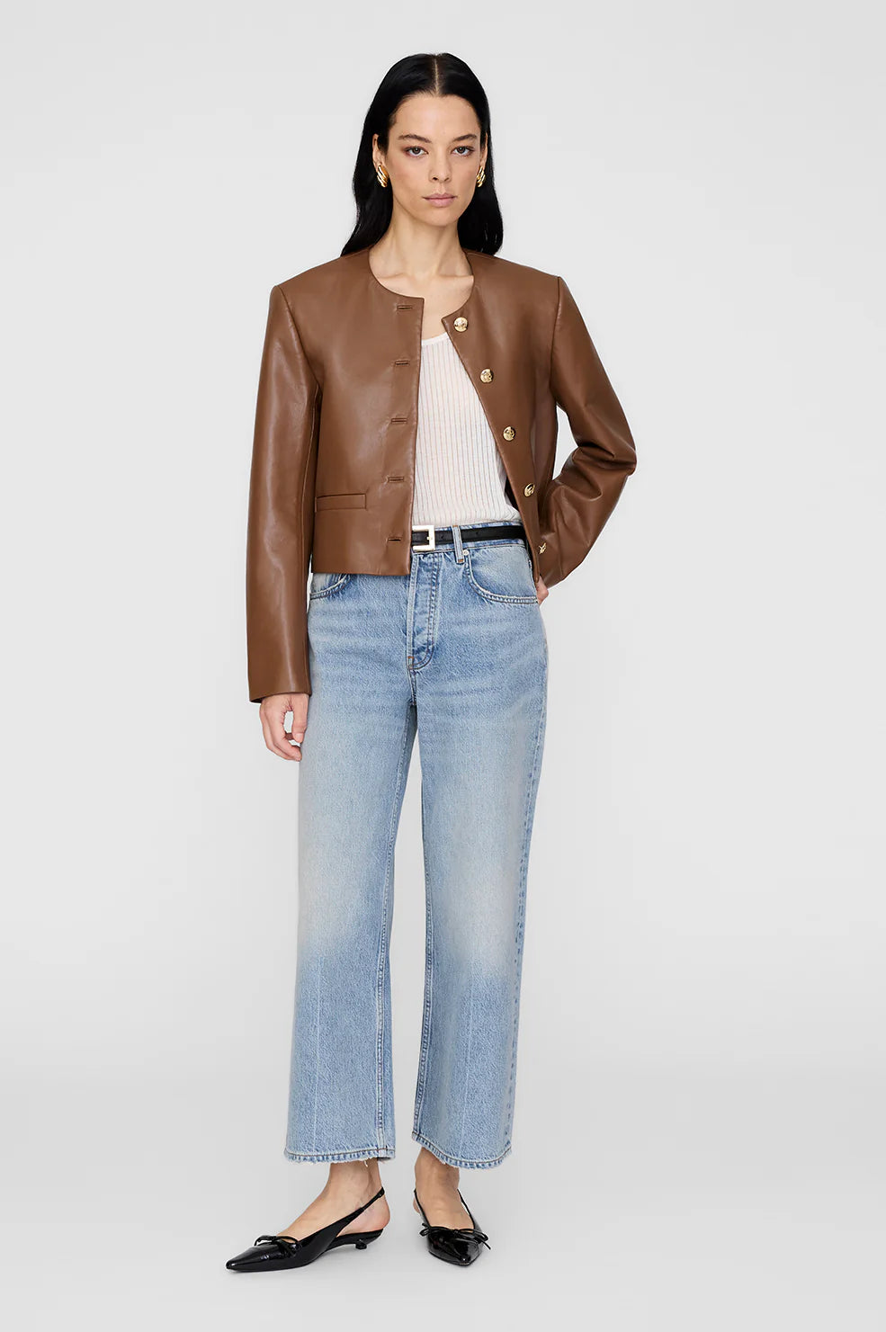 Amber Jacket in Cognac Recycled Leather