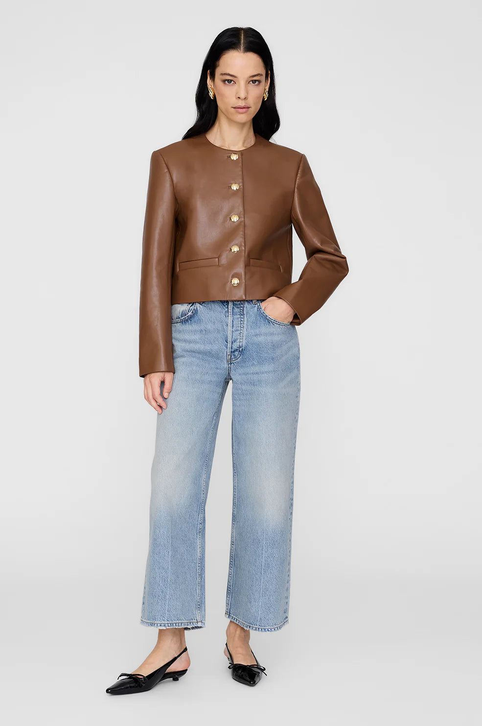 Amber Jacket in Cognac Recycled Leather