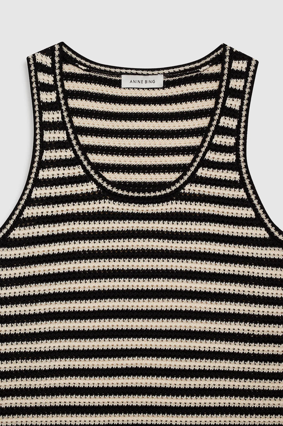 Arie Dress in Black and Ivory Stripe