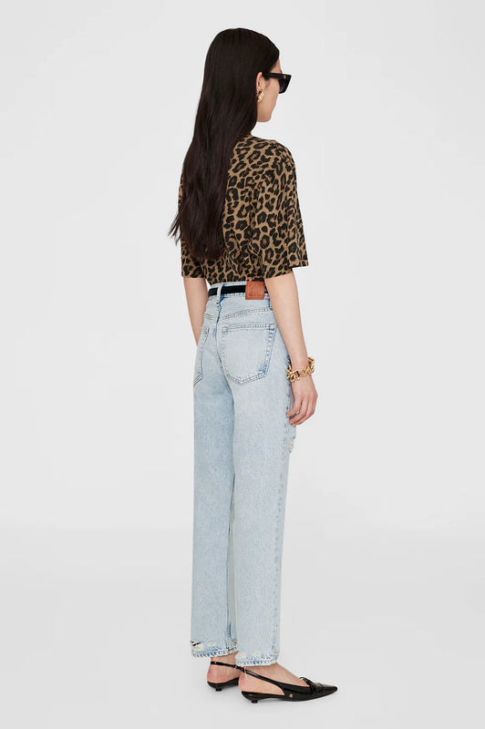 Avi Tee in Black and Brown Leopard