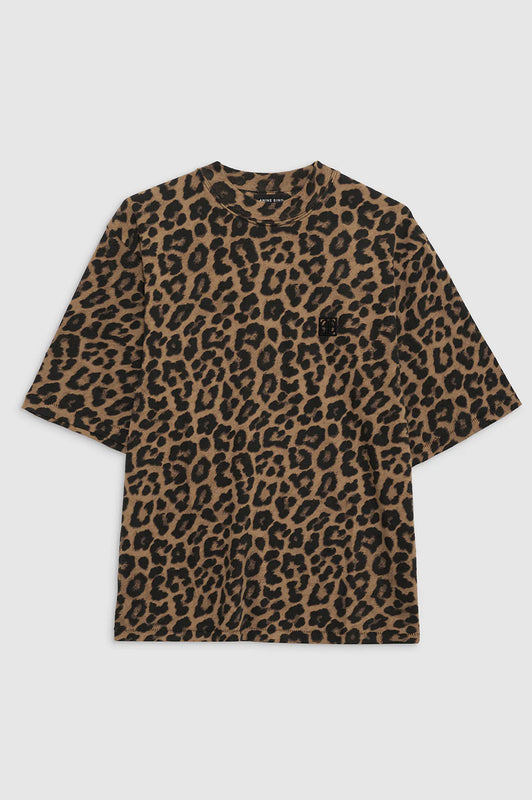 Avi Tee in Black and Brown Leopard