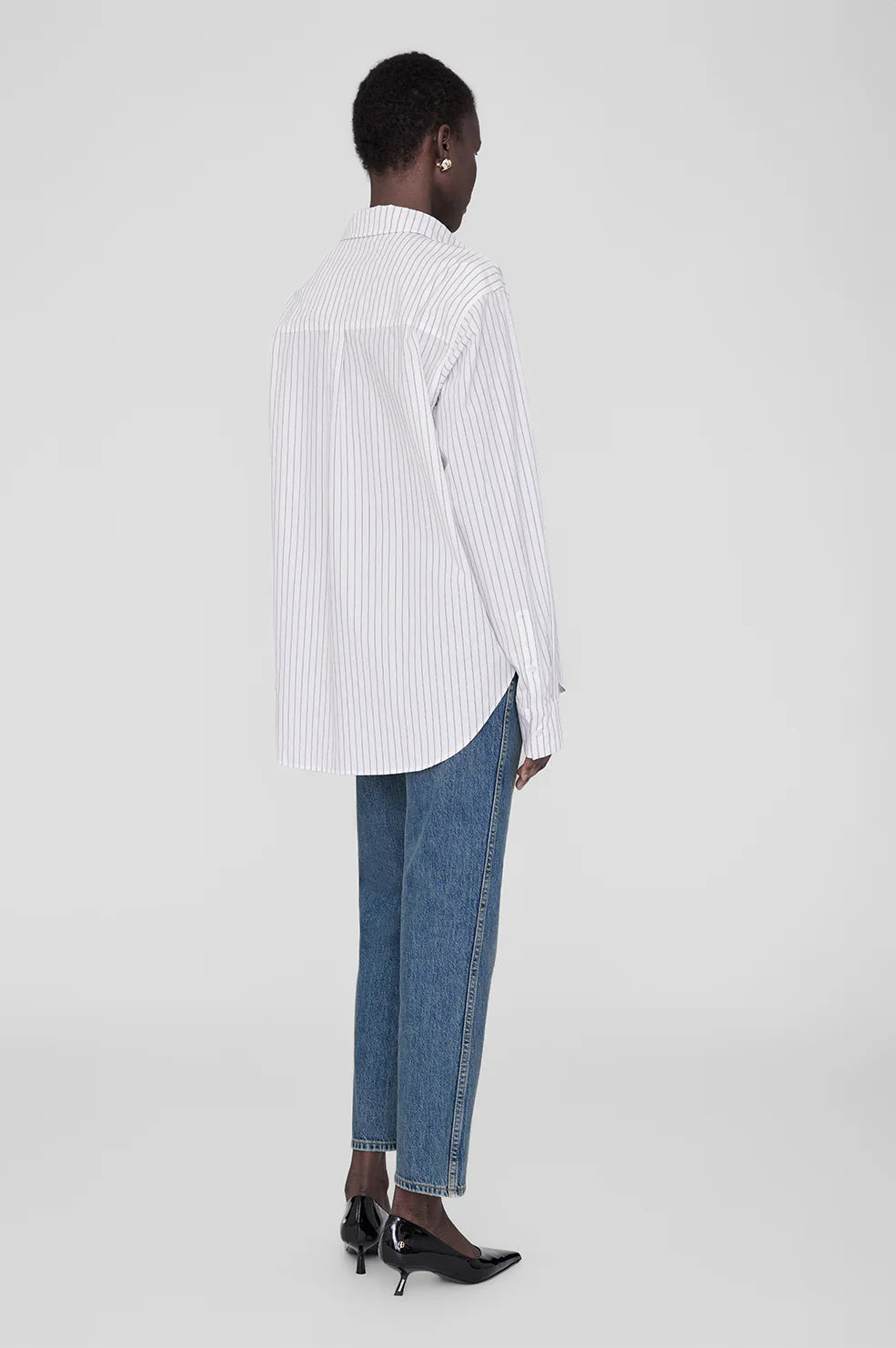 Braxton Shirt in White and Bordeaux Monogram Stripe