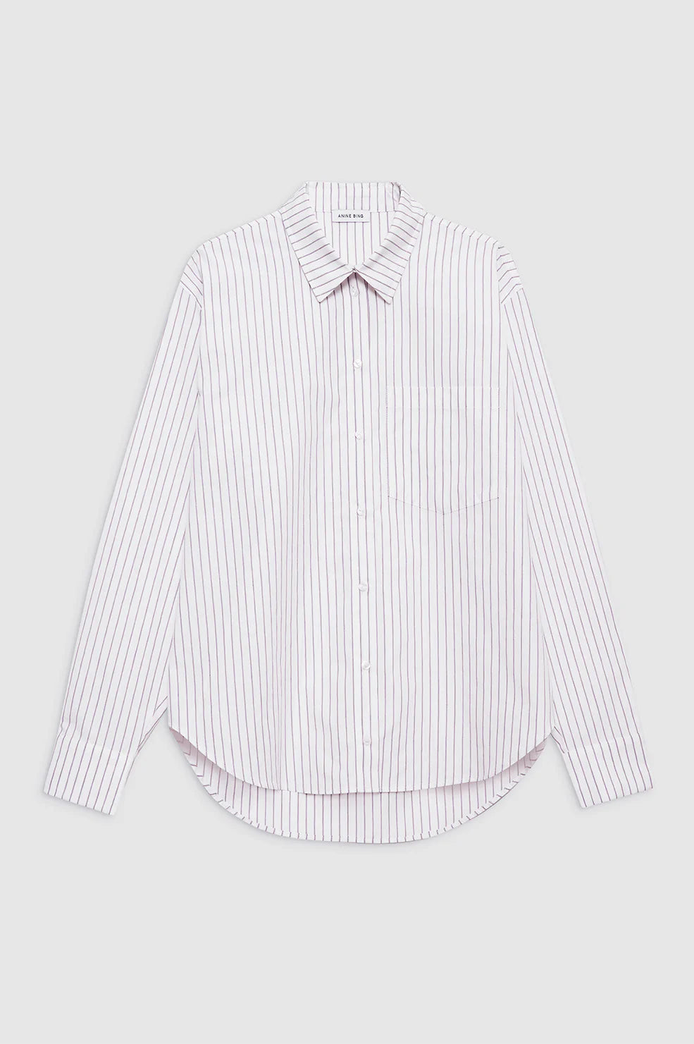 Braxton Shirt in White and Bordeaux Monogram Stripe
