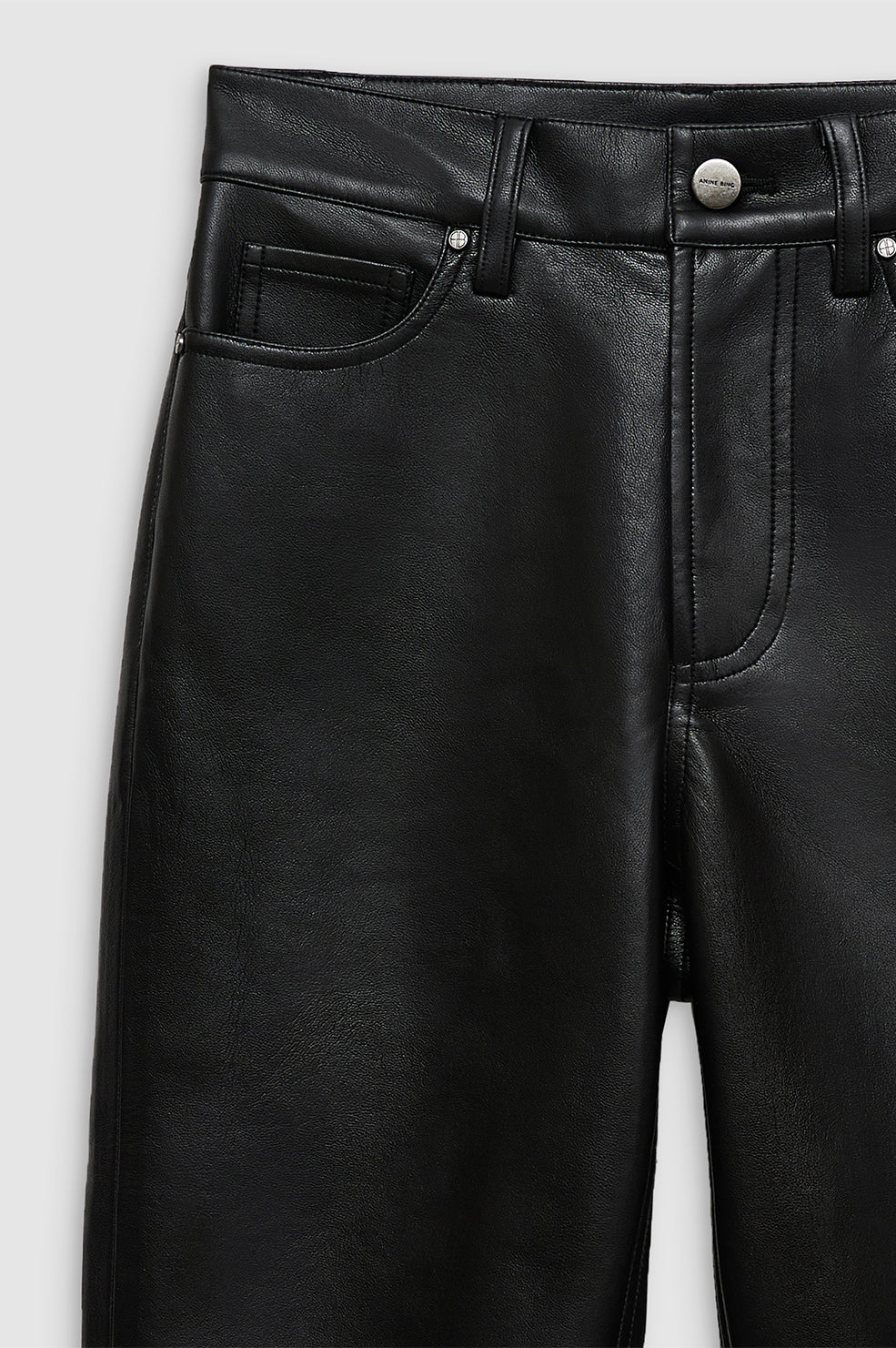 Anine Bing Bruno Pant in Black Recycled Leather