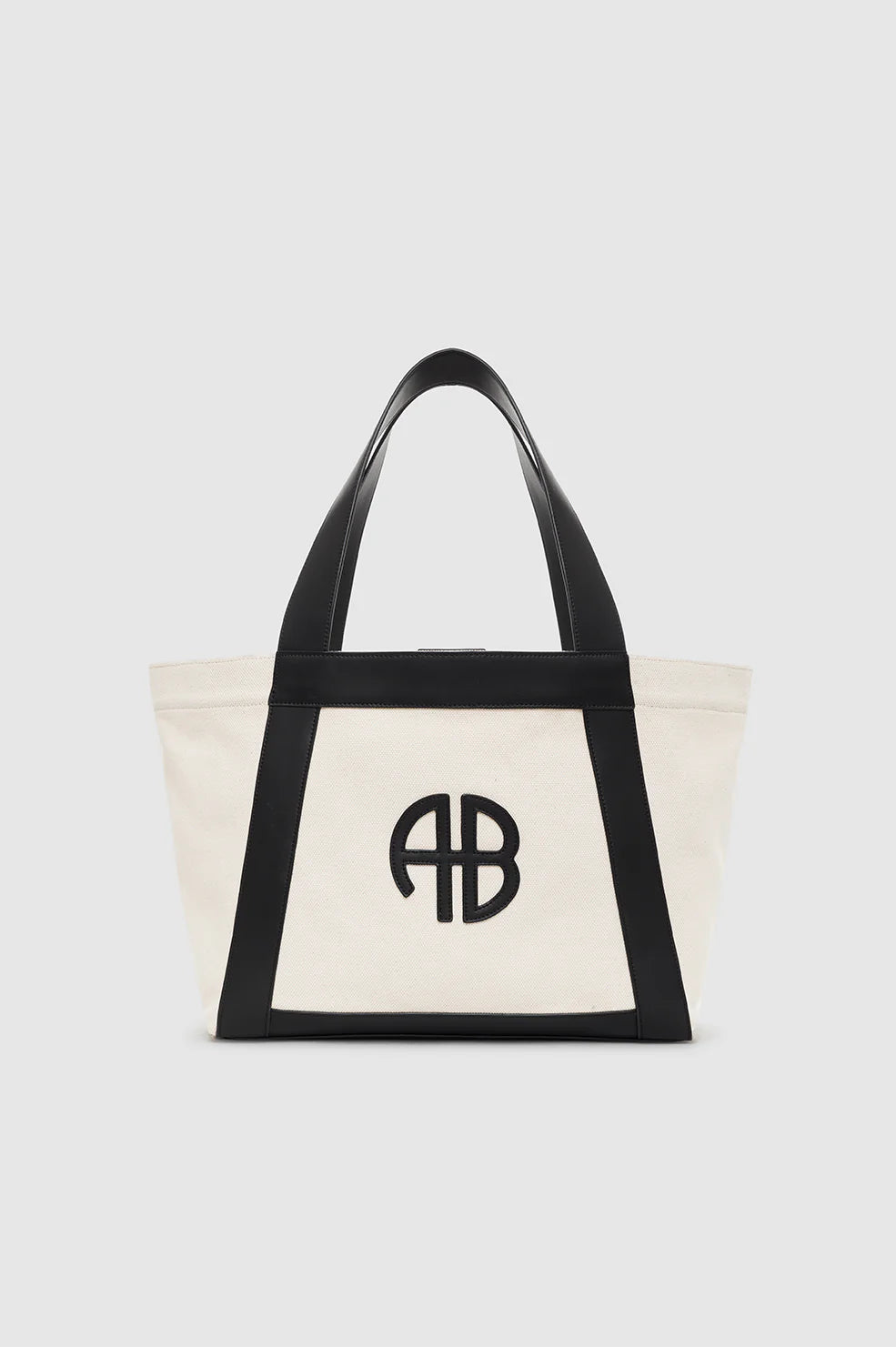 Cara Tote in Natural Canvas with Black