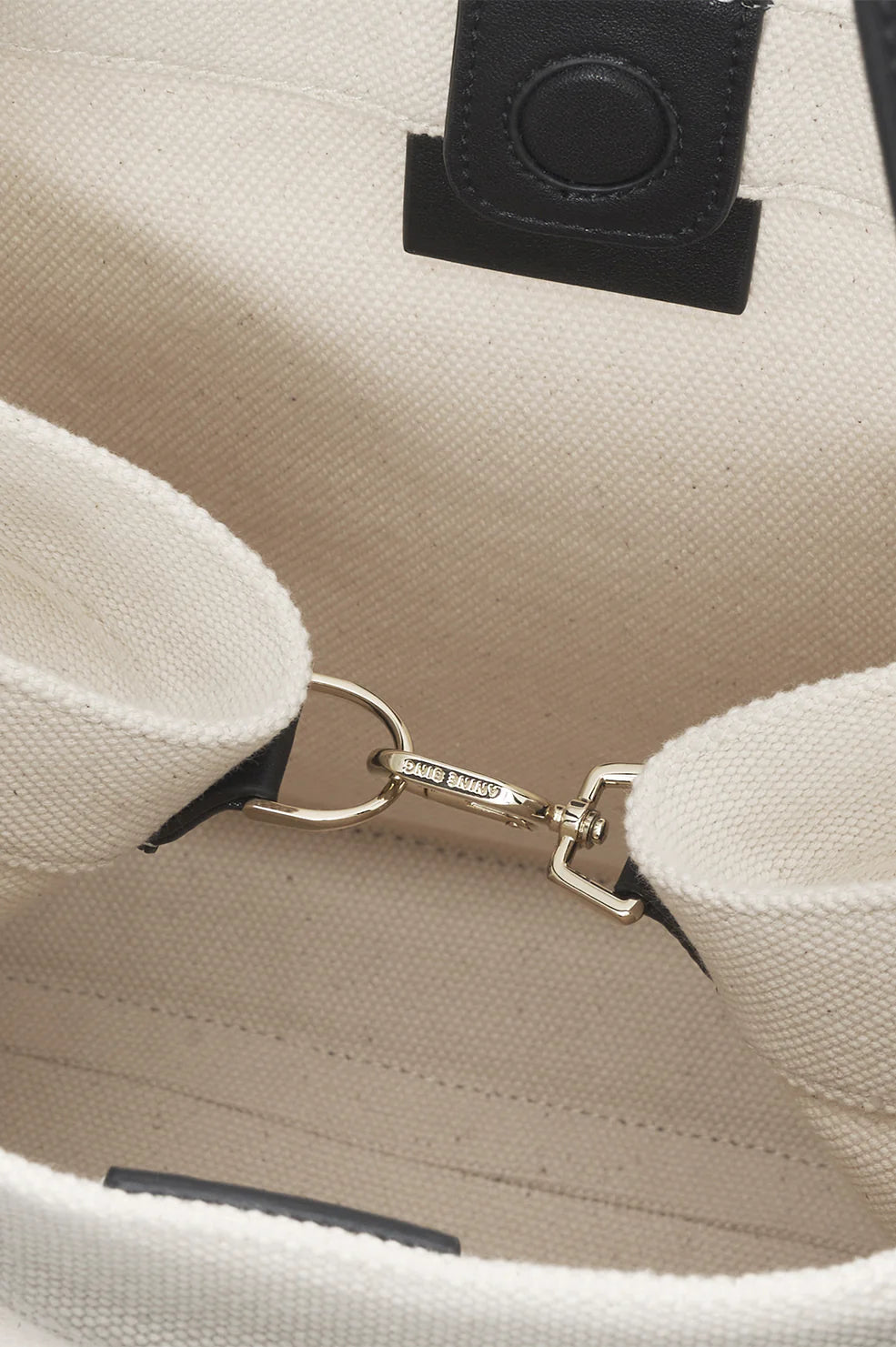 Cara Tote in Natural Canvas with Black