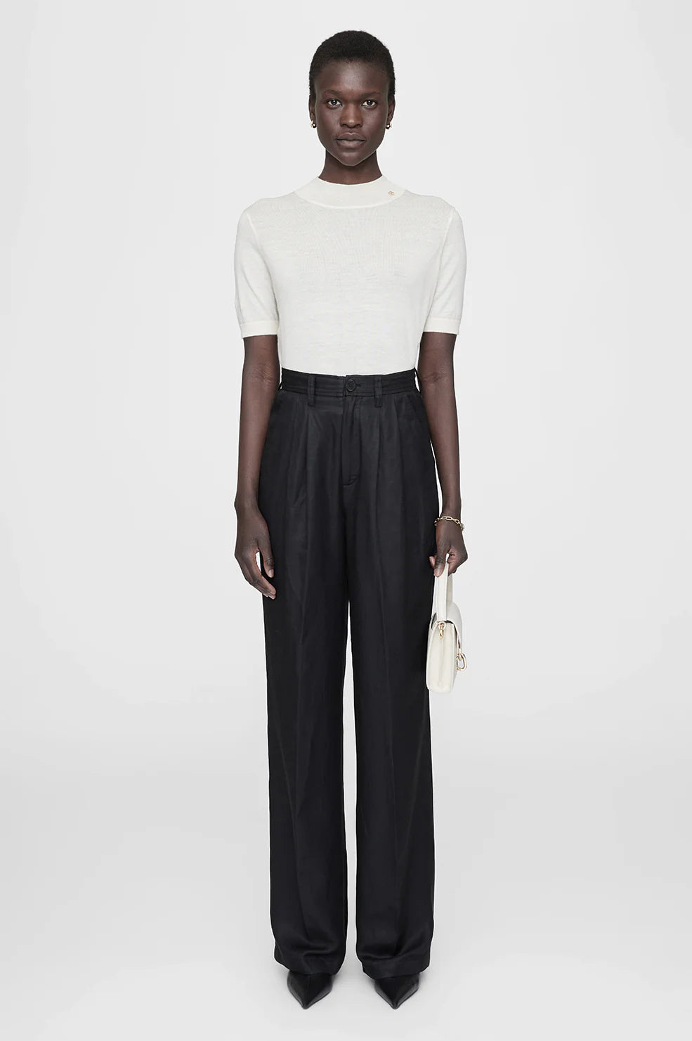 Carrie Pant in Black Linen Blend