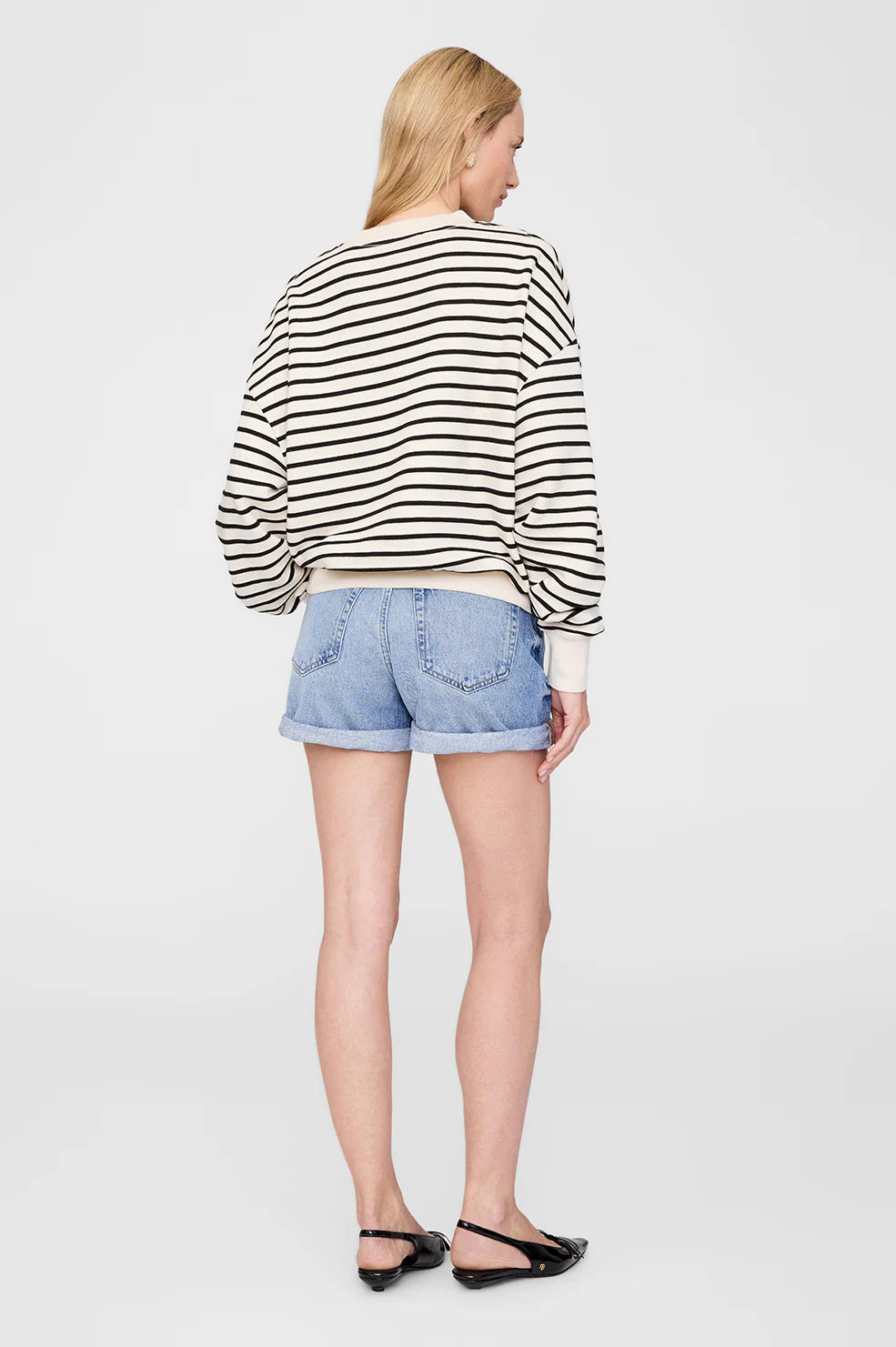 Dean Sweatshirt in Black Stripe French Terry